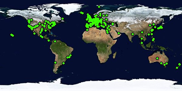World Map with Markers