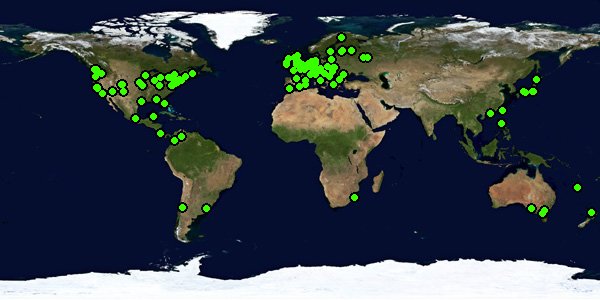 World Map with Markers