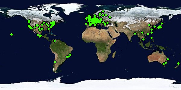 World Map with Markers