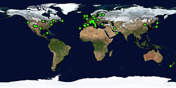 World Map with Markers