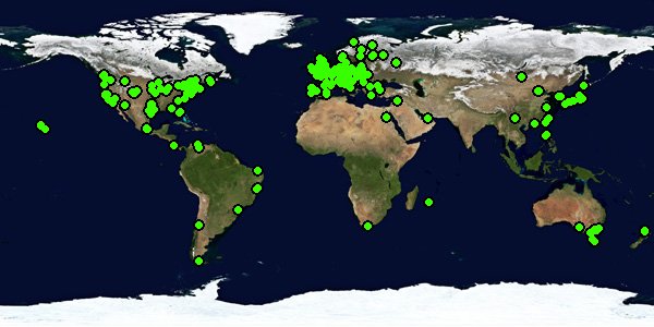 World Map with Markers