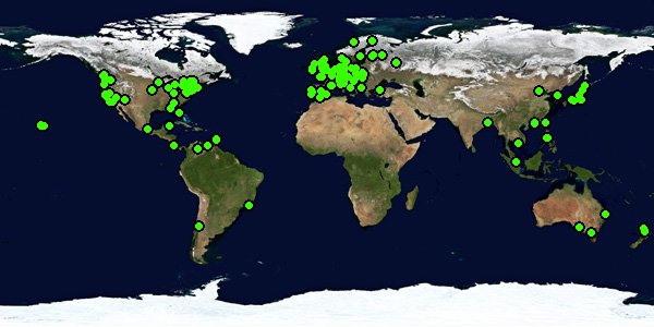 World Map with Markers