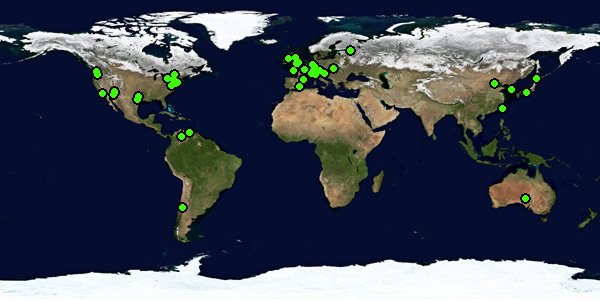 World Map with Markers