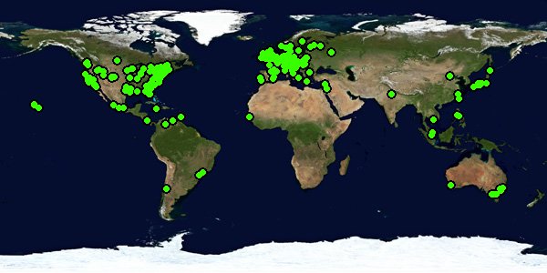 World Map with Markers