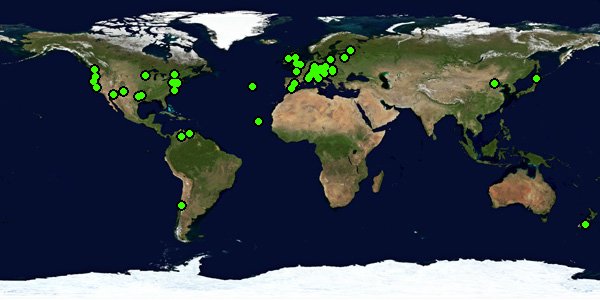 World Map with Markers