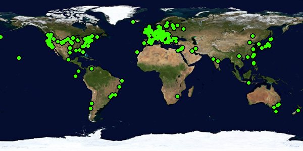 World Map with Markers