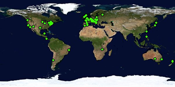 World Map with Markers