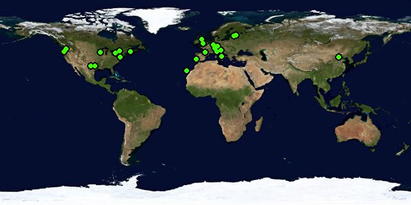 World Map with Markers